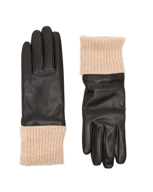 Twinset Black Logo-Plaque Gloves