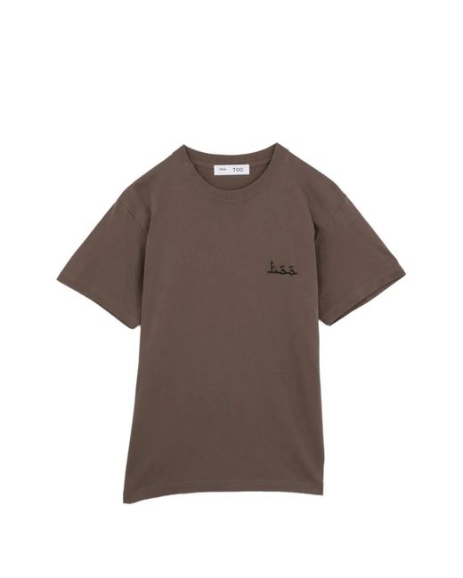 Toga Brown Graphic-Print Studded T-Shirt for men