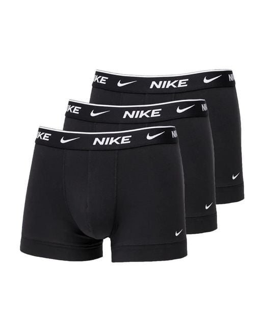 Nike Black Dri-Fit Logo-Waistband Boxers (Pack Of Three) for men