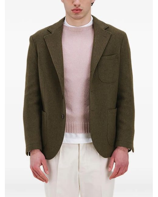 Fortela Green Alfonso Single-Breasted Wool Blazer for men