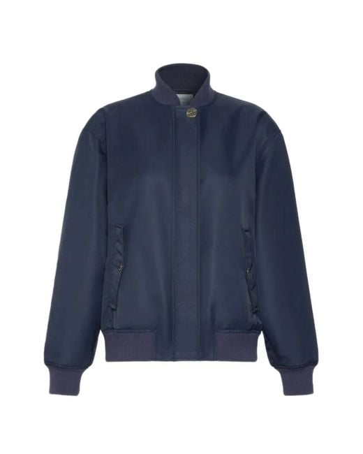 Sportmax Blue Zip-Up Bomber Jacket