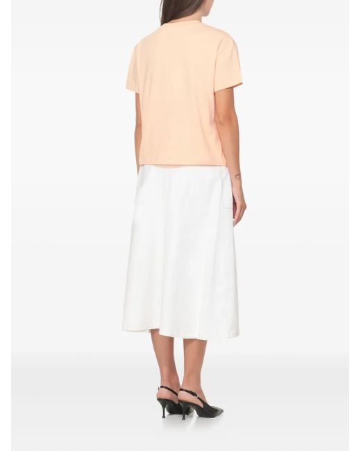 A.P.C. Natural T-Shirt À Logo Brodé