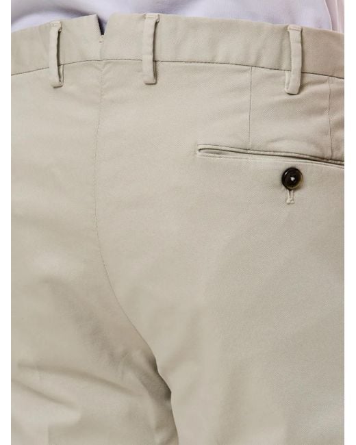 PT Torino Regular Broek Van Stretch-Katoen Met Platte Voorkant in het Natural voor heren