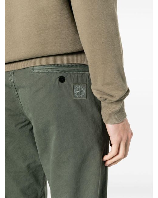 Stone Island Gray Logo-patch Chinos for men