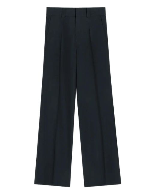 Lemaire Blue Pleated Straight Trousers