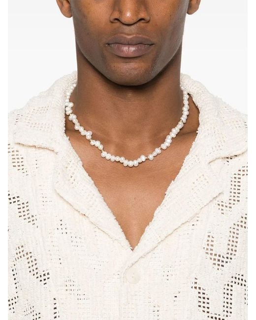 Oas White Atlas Cuba Crochet Shirt for men
