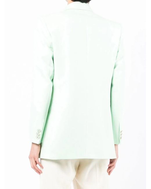 Casablanca Green Ribbed-Trim Single-Breasted Blazer for men
