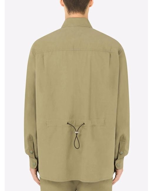 Dolce & Gabbana Green Drawstring-Waist Shirt for men