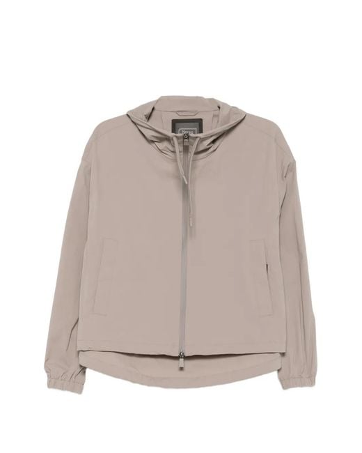 Herno Gray Drawstring Hooded Jacket