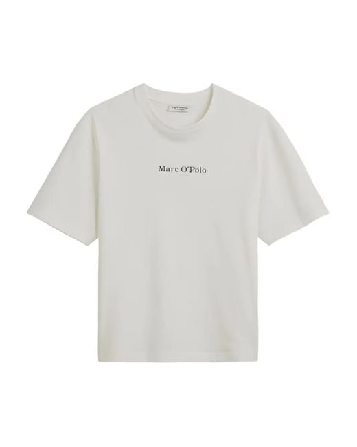 Marc O' Polo White Logo-Print T-Shirt