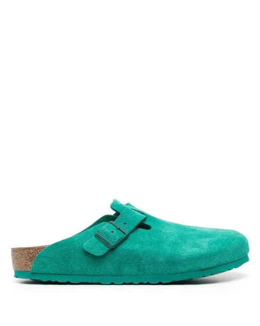 メンズ Birkenstock Boston スエード サンダル Green