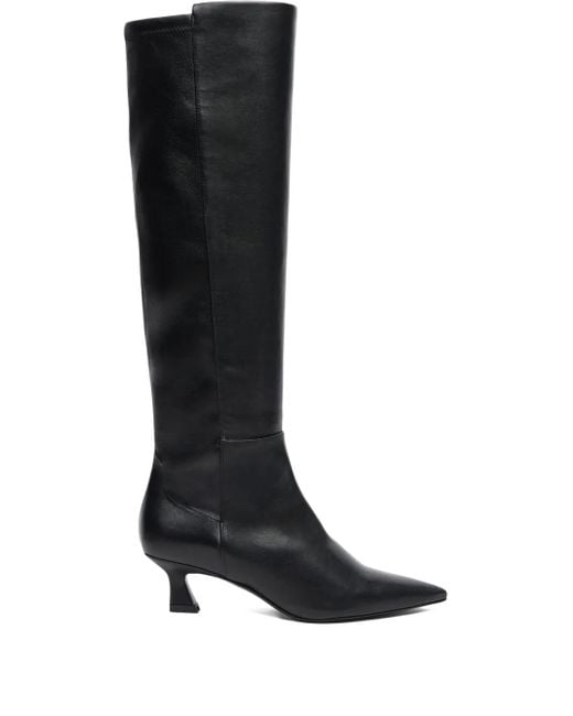 Stuart Weitzman Black 50Mm 5050 Vinnie Sculptural-Heel Boots