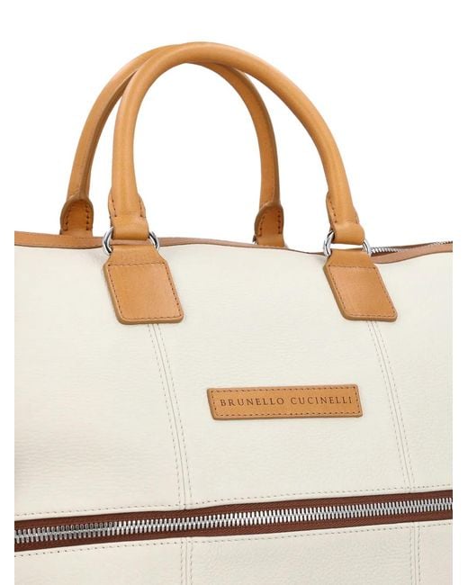 Brunello Cucinelli Metallic Summer Boston Luggage Bag for men
