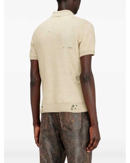 DIESEL Natural K-Danny Polo Shirt With Distressed Effect for men