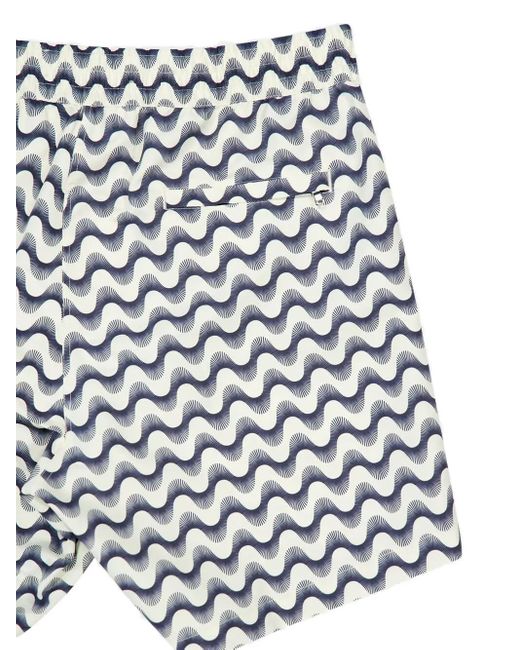 Frescobol Carioca White Porto Wave-Print Swim Shorts for men