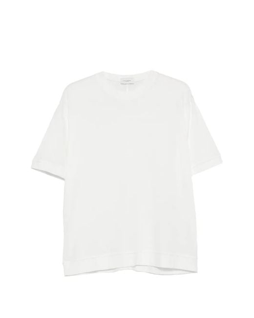 Paolo Pecora White Ribbed-Trim T-Shirt for men