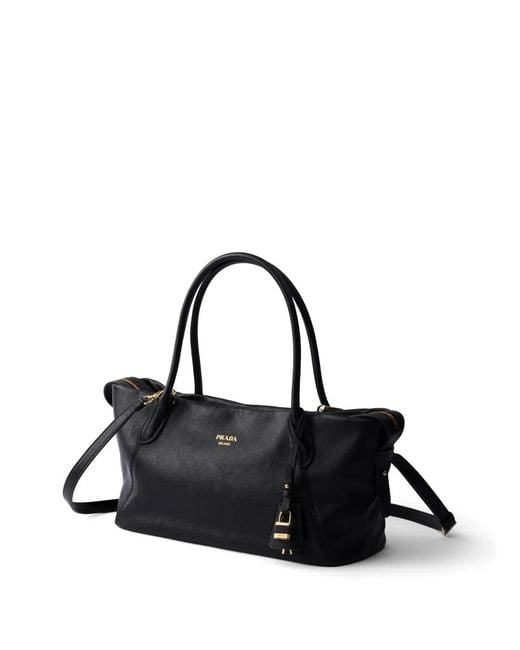 Prada Black Large Leather Tote Bag