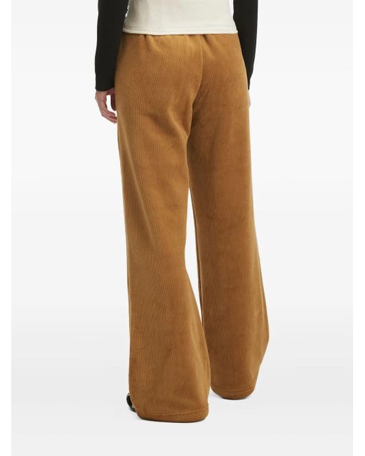 Chocoolate Brown Cord Heart-Logo Track Pants