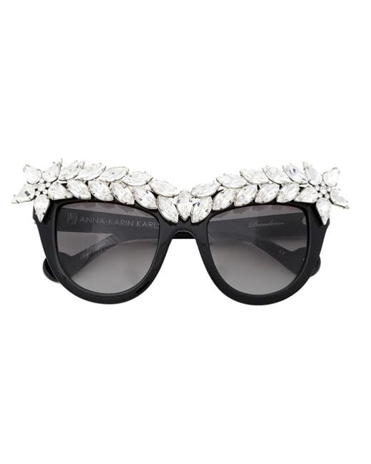 Anna Karin Karlsson Black 'Decadence' Sunglasses