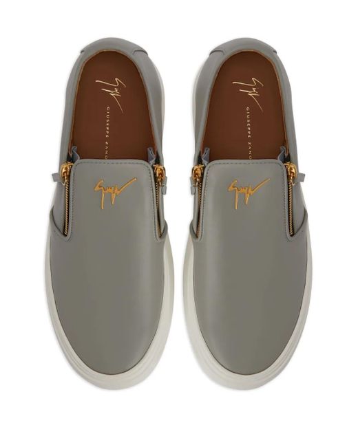 Giuseppe Zanotti Brown Gz Mike Zip Low-Top Sneakers for men
