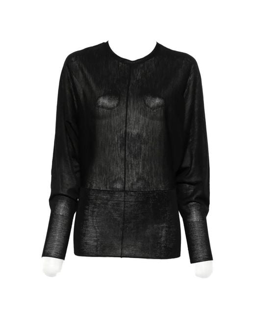 Soeur Black Sheer Panelled Top