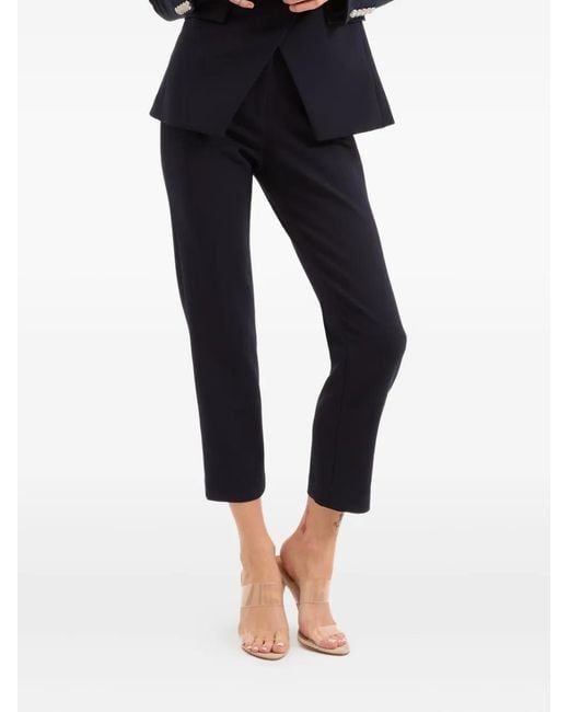 Veronica Beard Blue Button-Detailed Pocket Trousers