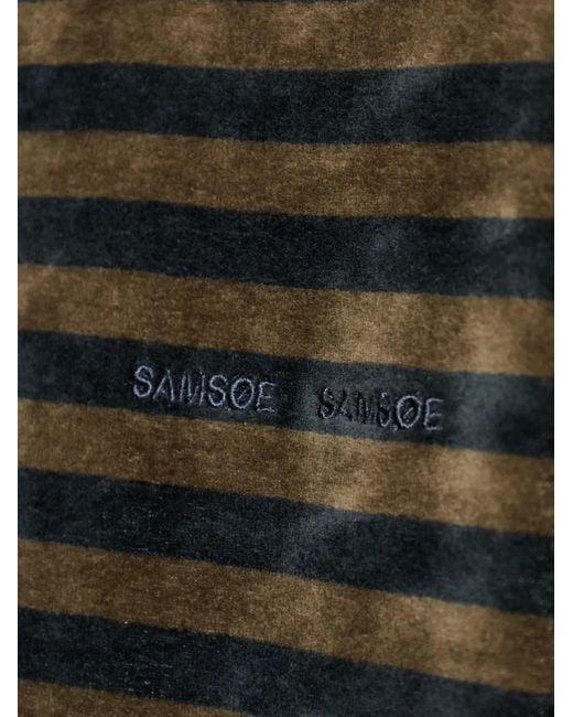Samsøe & Samsøe Black Striped Long-Sleeved T-Shirt for men