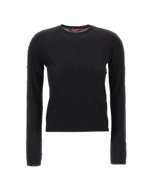 Max Mara Black Rhinestone-Embellished Sweater