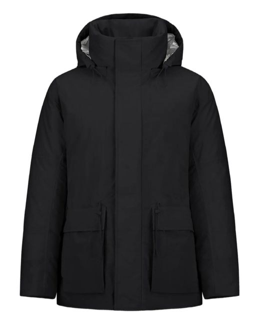 Herno Black Hooded Flap-Pocket Jacket for men