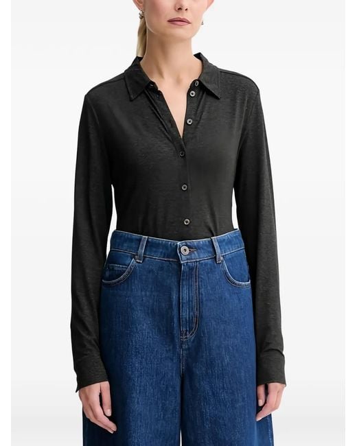Marc O' Polo Button-Up Blouse in het Black
