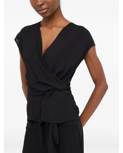 Liu Jo Vネック トップ Black