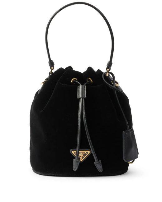 Mini Sac À Main Re-Edition En Velours Prada en coloris Black