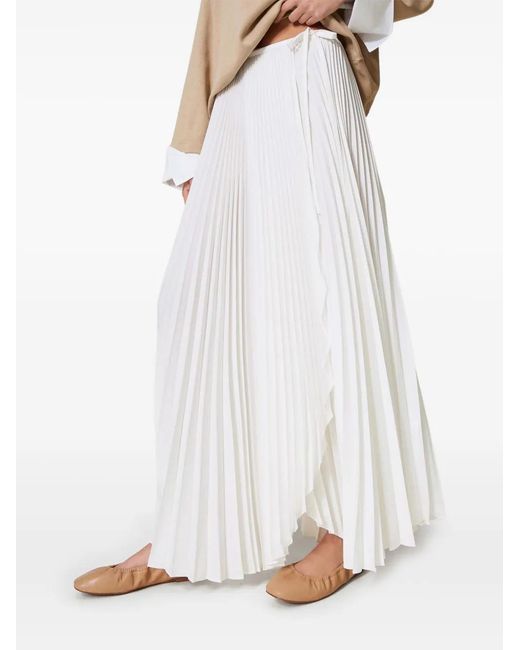 Twinset White Pleated Maxi Skirt