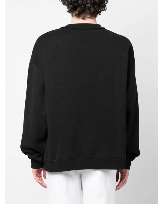 DSquared² Black Glittery Logo Crew Neck Sweatshirt for men