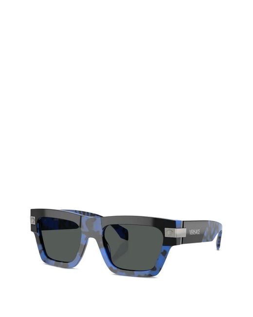 Versace Gray Medusa Rectangle Sunglasses for men
