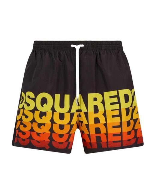 DSquared² Orange Logo Midi Swim Boxers for men