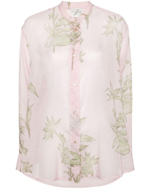 Blusa semitranslúcida con estampado floral Forte Forte de color White