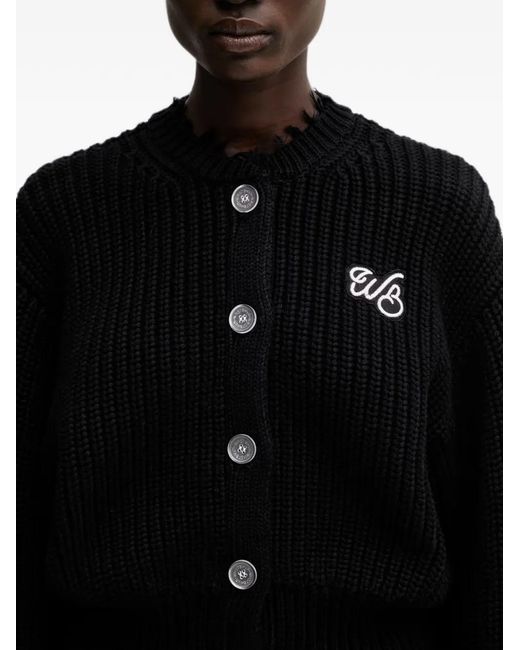WRSTBHVR Black Cardigan Blair À Effet Usé Et Patch Logo