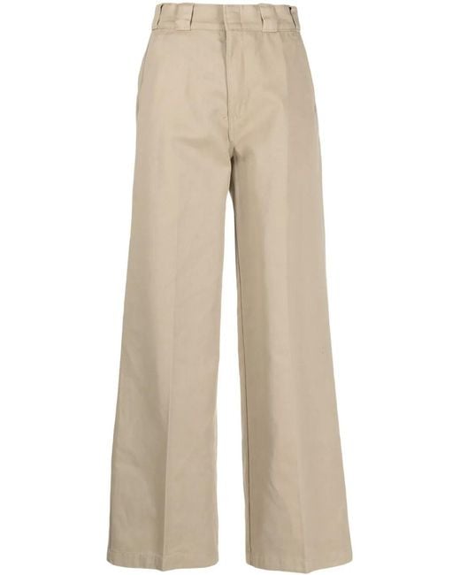 Dickies Natural Logo-Patch Straight-Leg Trousers