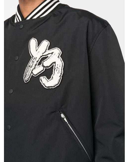 Y-3 Black Logo-patch Bomber Jacket for men