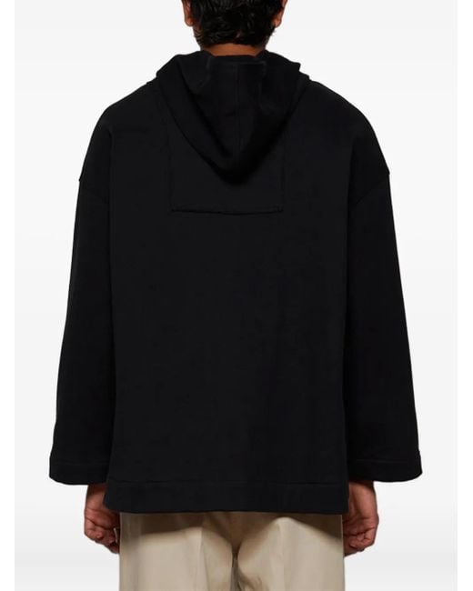 Bode Black Sideline Hooded Zip-Up Jacket for men