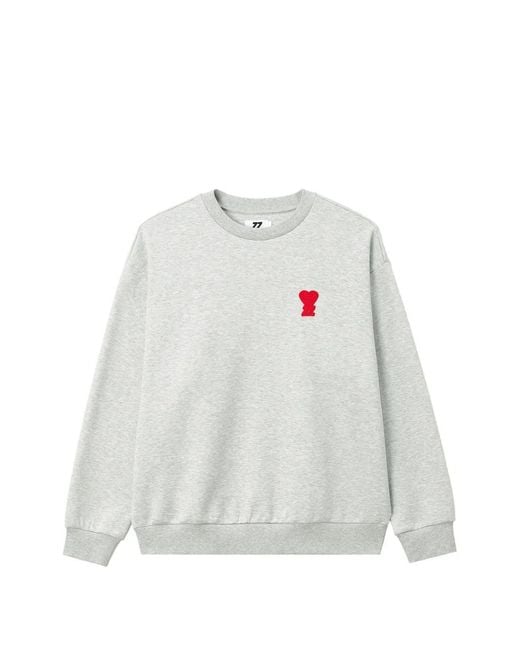 Izzue White Heart-Patch Sweater for men