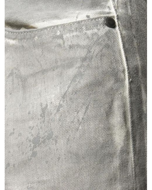 John Elliott Gray Coated Denim Jeans for men