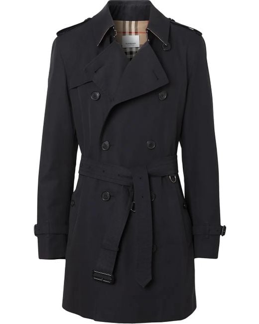 Burberry Black Cotton Gabardine Trench Coat for men