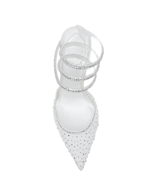 Rene Caovilla White 80Mm Crystal-Embellished Pumps