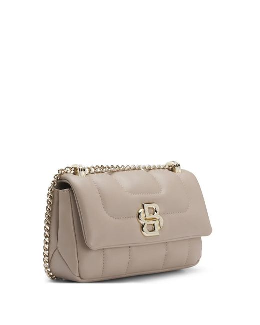 Boss White Double B-Plaque Quilted Shoulder Bag