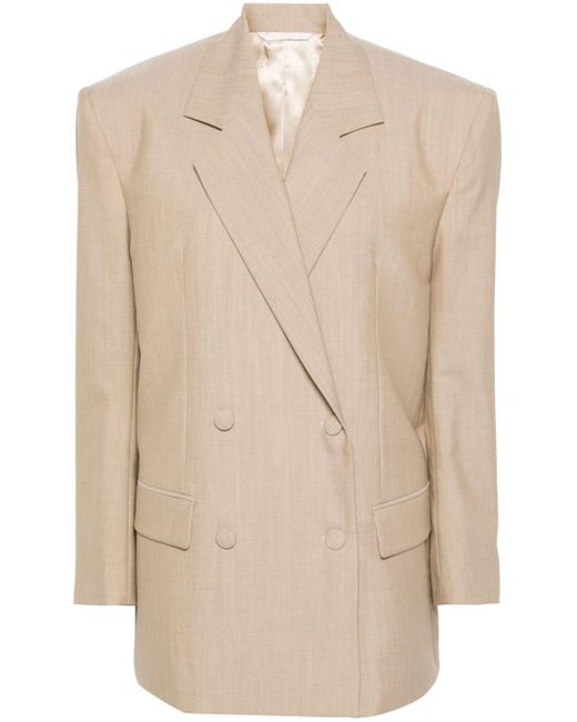 Givenchy Natural Double-breasted Wool Blazer