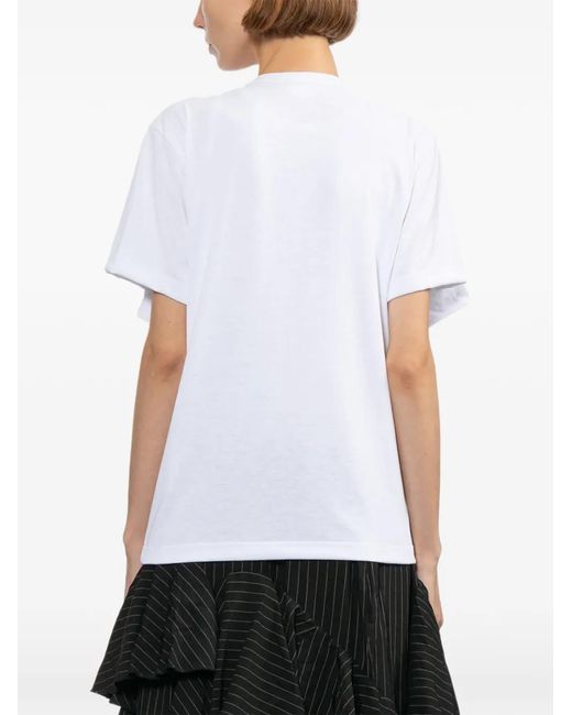 Comme des Garçons White T-Shirt À Design Superposé