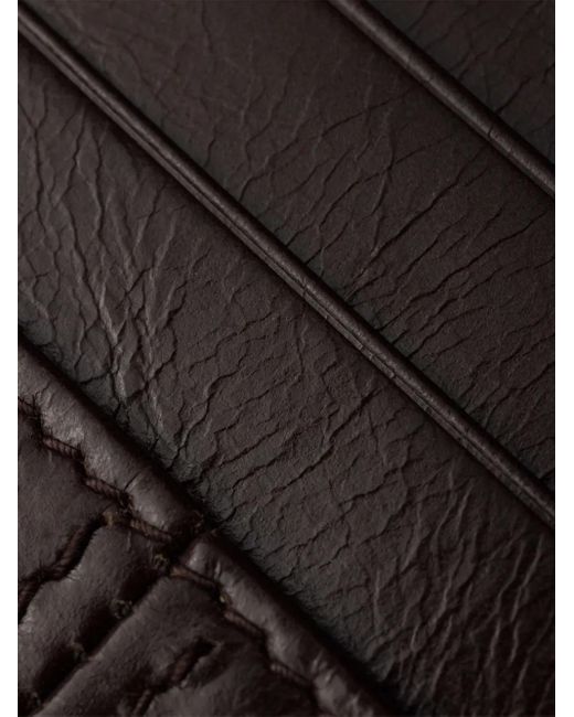 Prada Brown Leather Triangle Card Holder for men