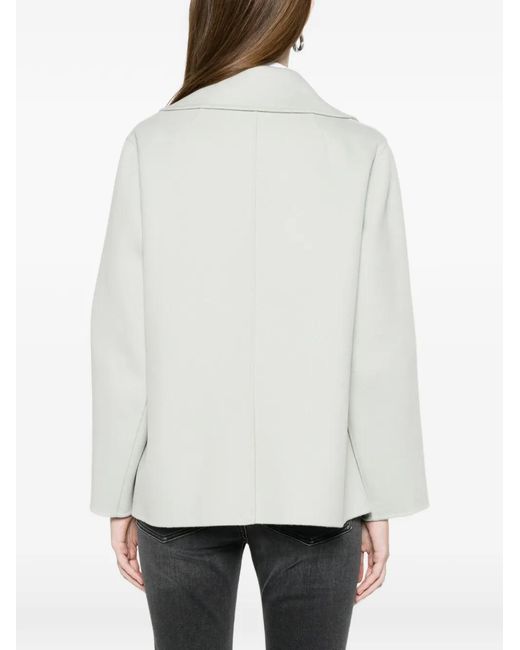 Max Mara White Double-Breasted Peacoat
